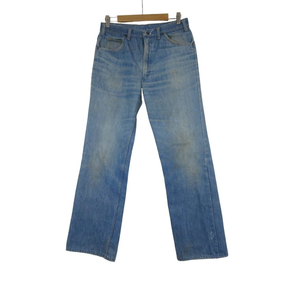 Vintage unisex high waist light wash‎ straight leg denim jeans